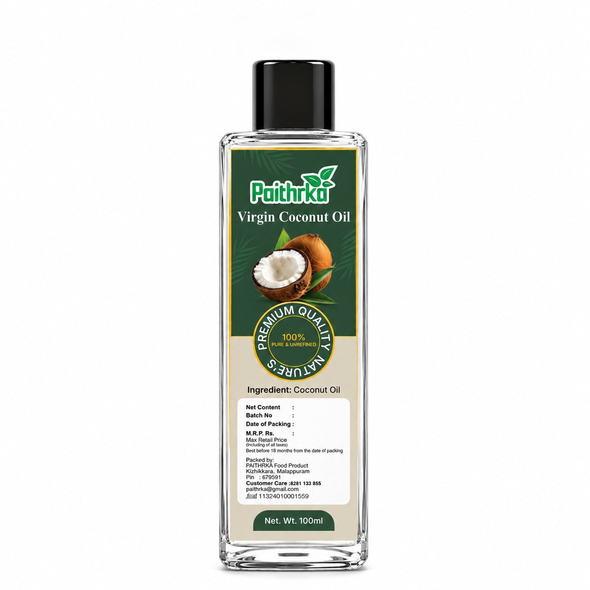 Paithrka Virgin Coconut Oil, 100 ml